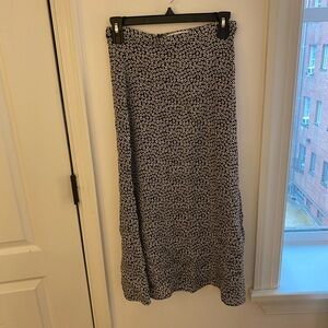 Reformation black & white floral midi skirt